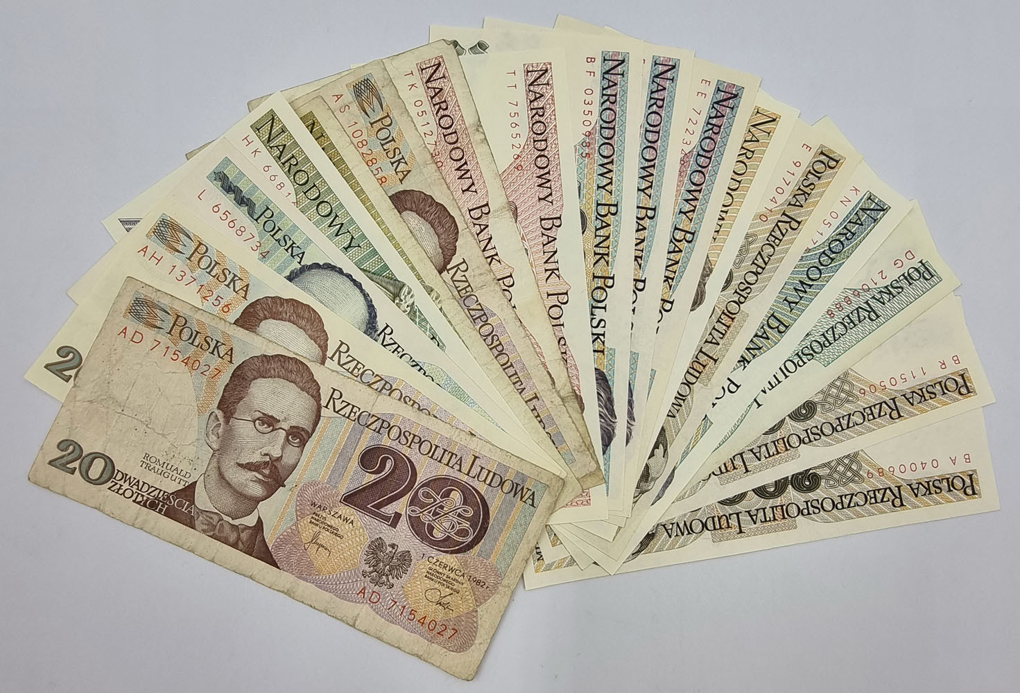 5.000 - 100.000 złotych 1977-1988, zestaw 17 banknotów